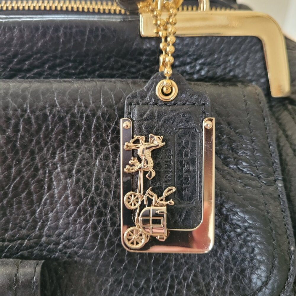Coach Madison Pinnacle Pebbled Leather Lily Satchel | Legacy Collection | Black - Picture 7 of 10